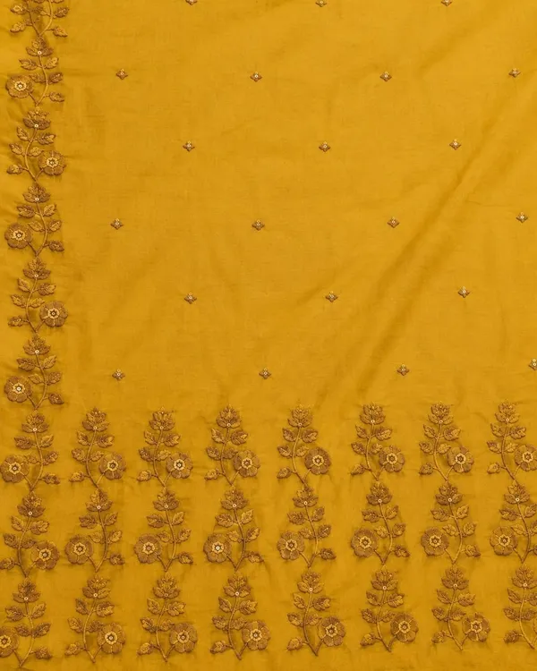 KHODAL_TRENDZ_Embroidered,_Floral_Print,_Solid/Plain_Daily_Wear_Pure_Cotton_Saree_(Yellow)
