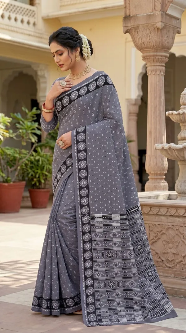 khodal_Printed_Daily_Wear_Mulmul_Saree_(Grey)