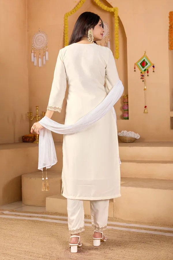 khodal_Embroidered_Kurta,_Trouser/Pant_&_Dupatta_Set_()