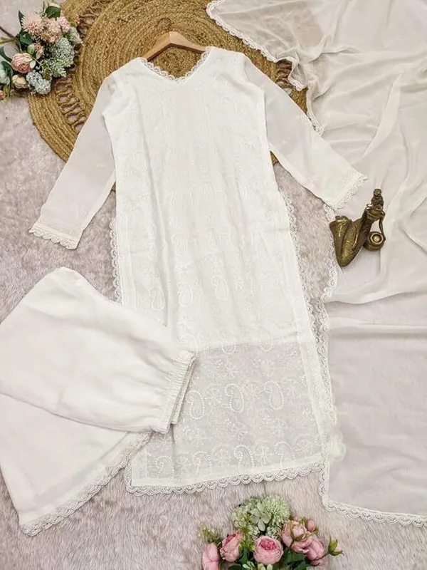 khodal_Embroidered_Kurta,_Trouser/Pant_&_Dupatta_Set_()