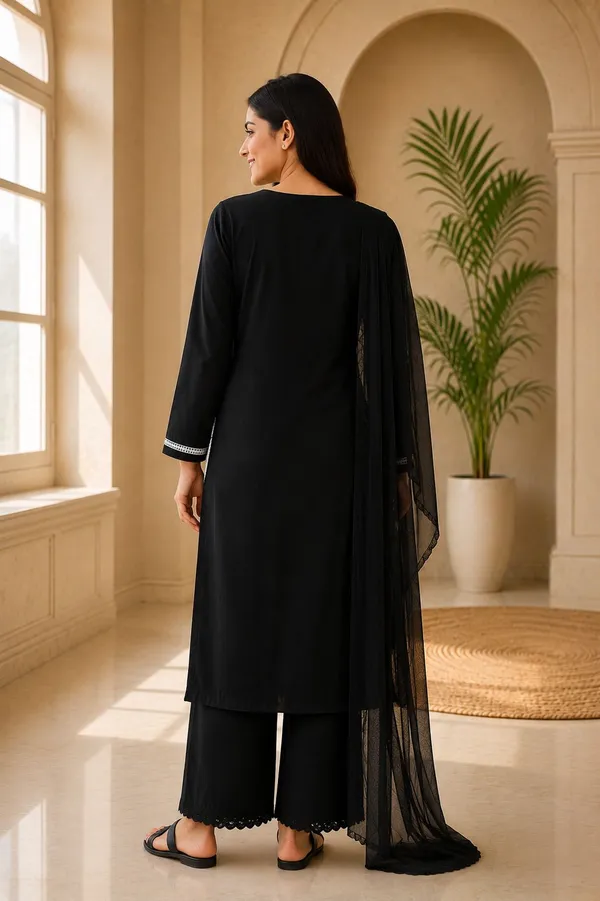 khodal_trends_Embroidered_Kurta,_Palazzo_&_Dupatta_Set_()