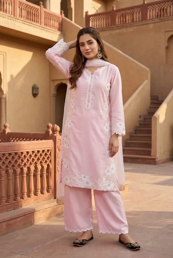 khodal_Embroidered_Kurta,_Palazzo_&_Dupatta_Set_()