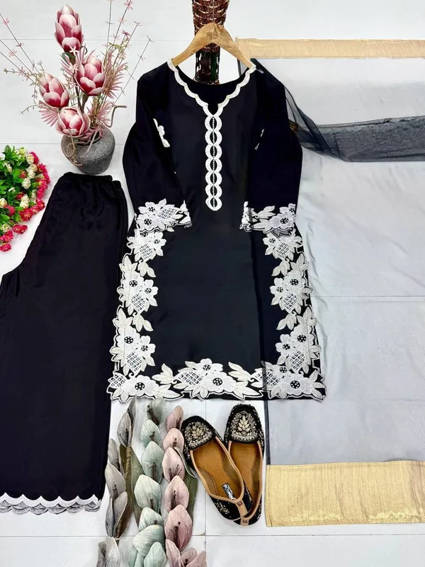 khodal_Embroidered_Kurta,_Palazzo_&_Dupatta_Set_()