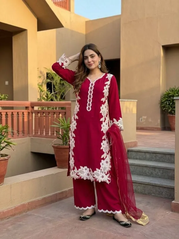khodal_Embroidered_Kurta,_Palazzo_&_Dupatta_Set_()