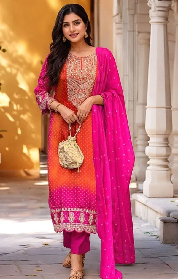 KHODAL_TRENDZ_Embroidered_Kurta,_Trouser/Pant_&_Dupatta_Set_()