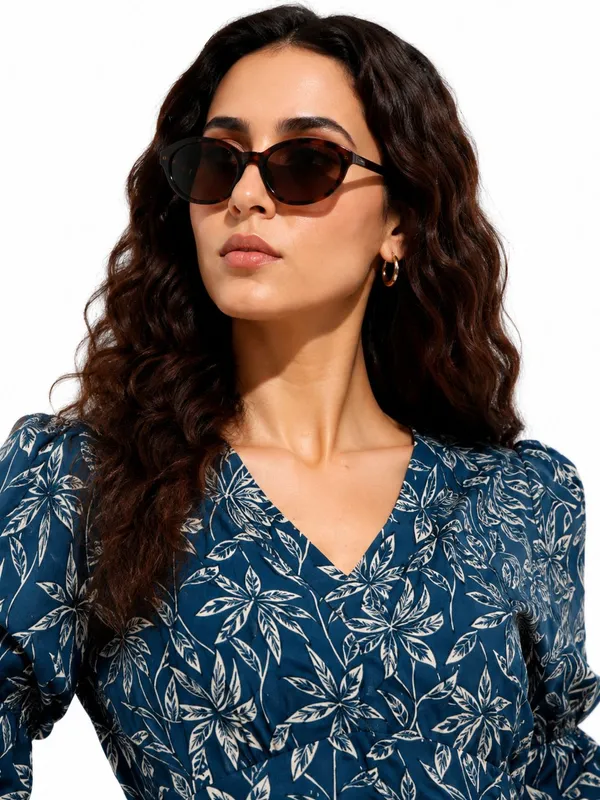 Blue_Cotton_A-Line_Botanical_Print_Midi_Dress_For_Women