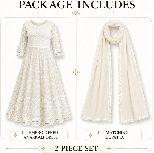 White_Cotton_Flared_Embroidered_Anarkali_Dress_For_Women