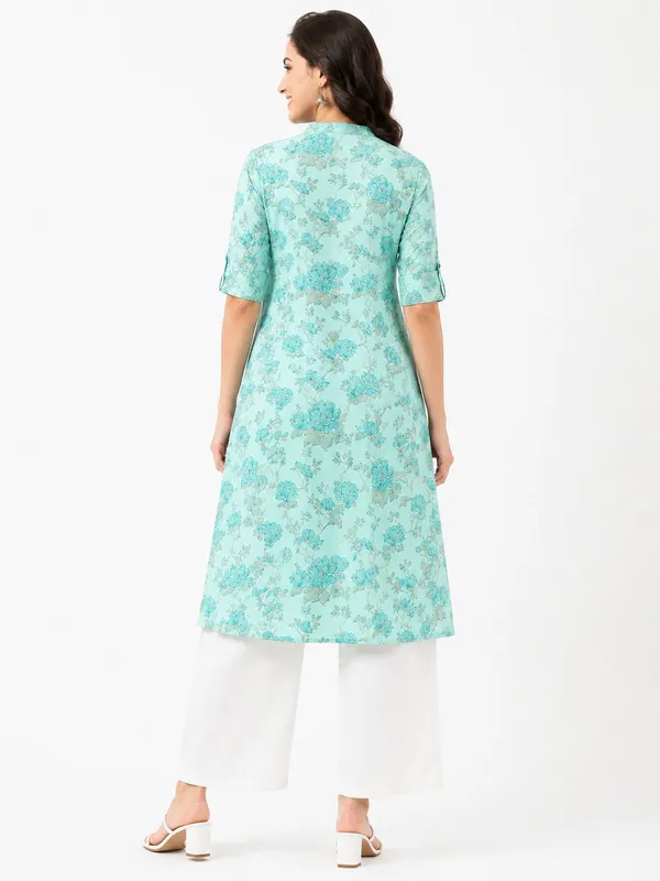 Light_Blue_Cotton_Straight_Floral_Print_Kurta_For_Women