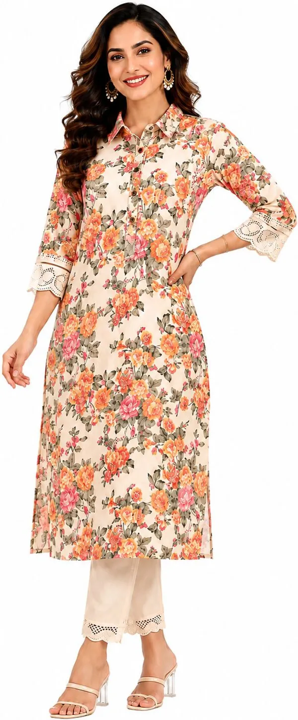 Beige_Cotton_Straight_Floral_Embroidered_Kurta_For_Women