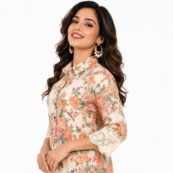 Beige_Cotton_Straight_Floral_Embroidered_Kurta_For_Women