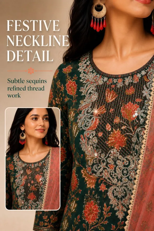 Dark_Green_Cotton_Straight_Floral_Print_Kurta_Set_For_Women