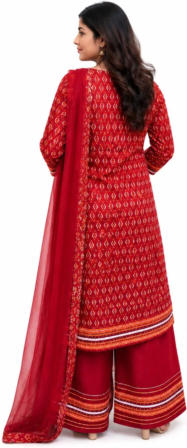 Maroon_Cotton_Straight_Embroidered_Kurta_Palazzo_Dupatta_Set_For_Women