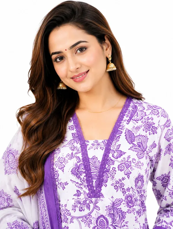 Purple_Cotton_Anarkali_Floral_Print_Kurta_Pant_Dupatta_Set_For_Women