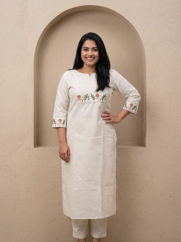 White_Cotton_Straight_Embroidered_Kurta_Pant_Dupatta_Set_For_Women