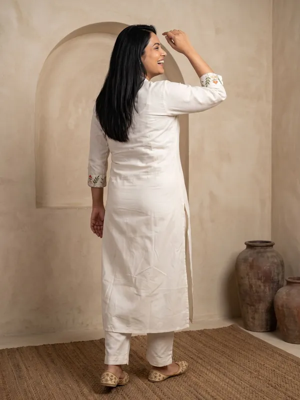 White_Cotton_Straight_Embroidered_Kurta_Pant_Dupatta_Set_For_Women