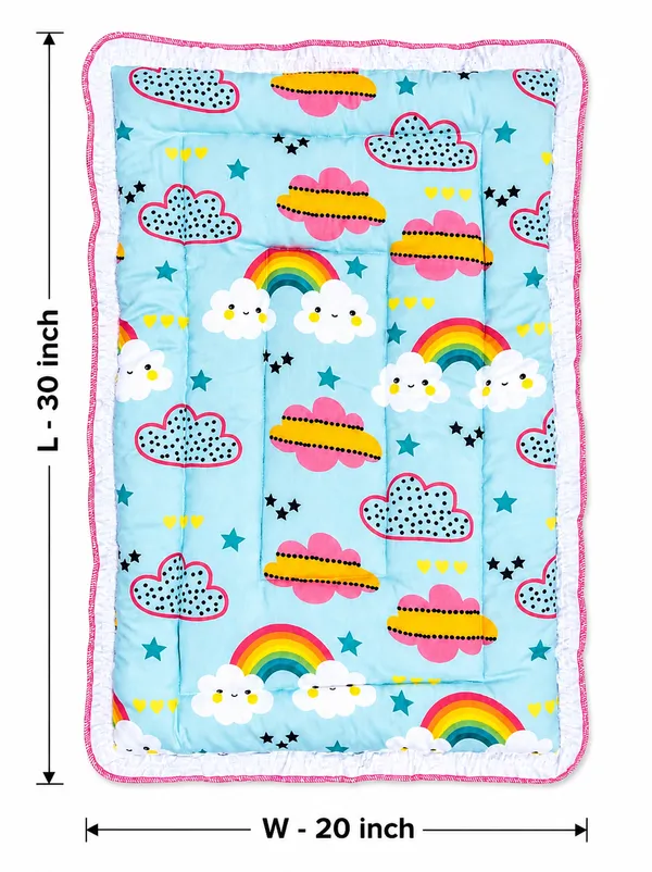 Multicolour_Quilted_Baby_Sleeping_Mat_for_Babies__|_(Size:30x20_Inch)_|_Soft_Cotton_Sleeping_Mattress_|