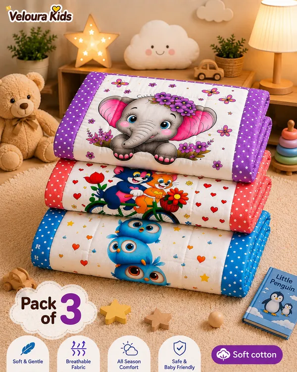 Cotton_Kids_Cartoon_Print_Pack_Of_3_Sleeping_Mattress