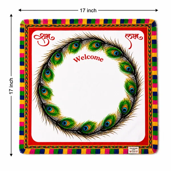 Cotton_Festive_Peacock_Print_Welcome_Mat__|_(Size:17x17_Inch)_|