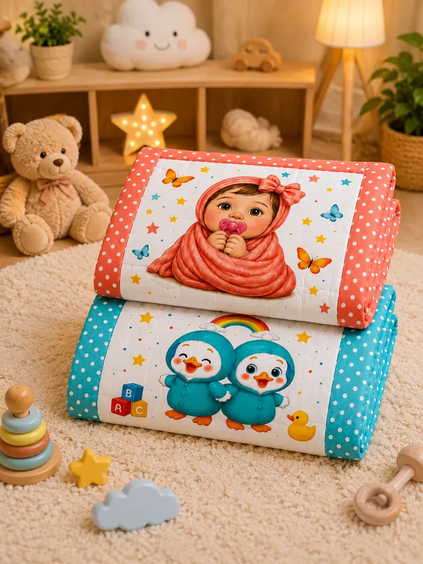 Multicolour_Printed_Padded_Baby_Sofa_Set_for_Babies__|_(Size:30x20_Inch)_|_Soft_Cotton_Sleeping_Mattress_|