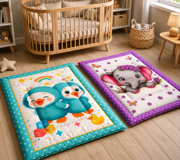 Printed_Cartoon_Baby_Mattress__With_Rounded_Bolster_Design__|_(Size:30x20_Inch)_|_Soft_Cotton_Sleeping_Mattress_|