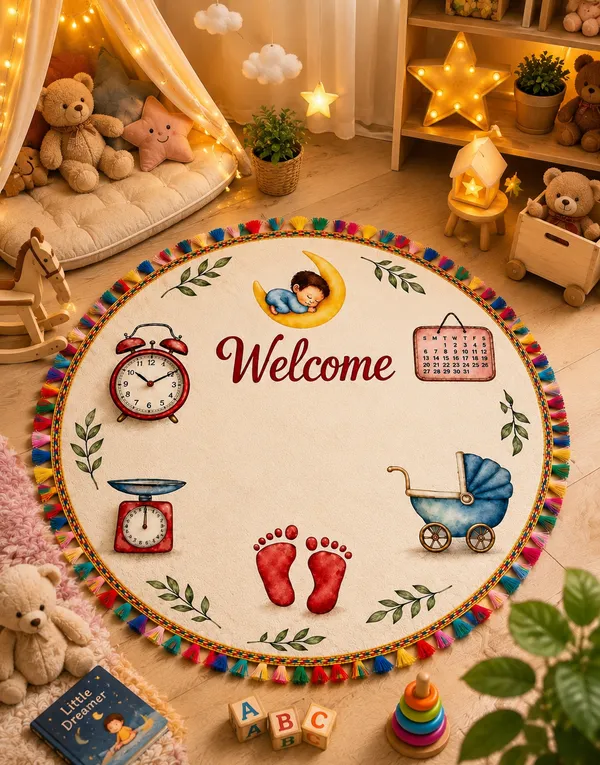 Baby_Welcome_Rumal_Footprint_Keepsake__|_(Size:17x17_Inch)_|