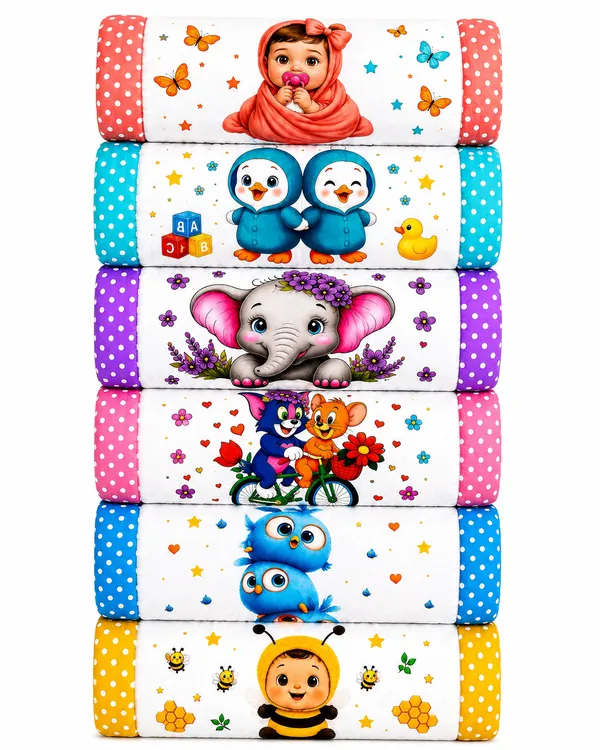 Cotton_Printed_Baby_Quilts_Set_Of_6__|_(Size:30x20_Inch)_|_Soft_Cotton_Sleeping_Mattress_|