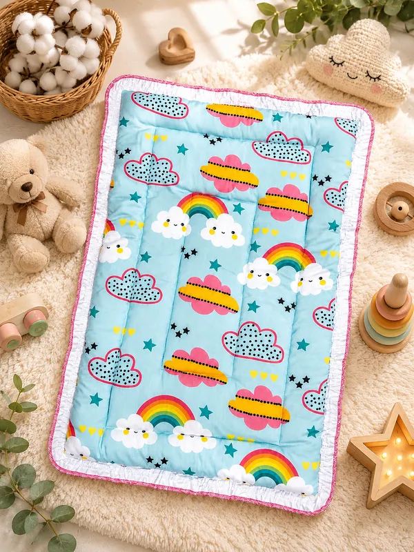 Sky_Blue_Printed_Padded_Baby_Play_Mat_for_Babies__|_(Size:30x20_Inch)_|_Soft_Cotton_Sleeping_Mattress_|