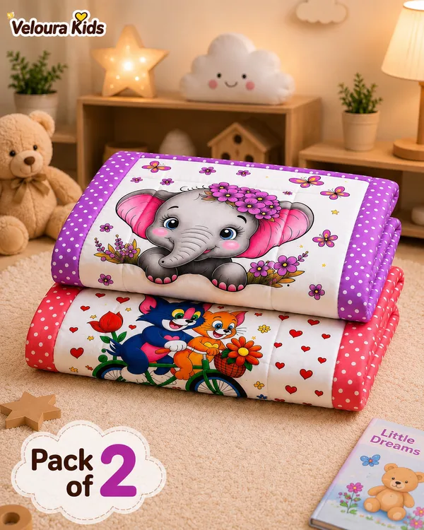 Kids_Printed_Animal_Design_Sleeping_Mattress_Set_Of_2