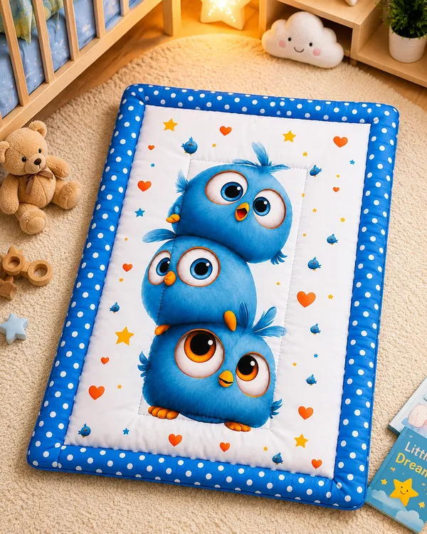 Multicolour_Printed_Baby_Sleeping_Mattress_Set_Of_3_|_(Size:30x20_Inch)__