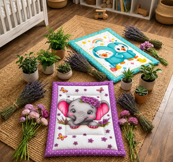 Printed_Cartoon_Baby_Mattress__With_Rounded_Bolster_Design__|_(Size:30x20_Inch)_|_Soft_Cotton_Sleeping_Mattress_|