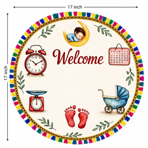 Baby_Welcome_Rumal_Footprint_Keepsake__|_(Size:17x17_Inch)_|