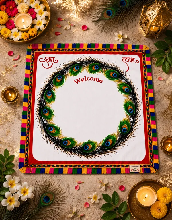 Cotton_Festive_Peacock_Print_Welcome_Mat__|_(Size:17x17_Inch)_|