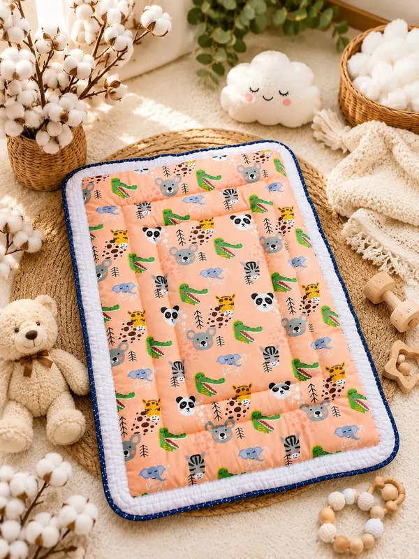 Multicolour_Quilted_Baby_Sleeping_Mat_for_Babies__|_(Size:30x20_Inch)_|_Soft_Cotton_Sleeping_Mattress_|