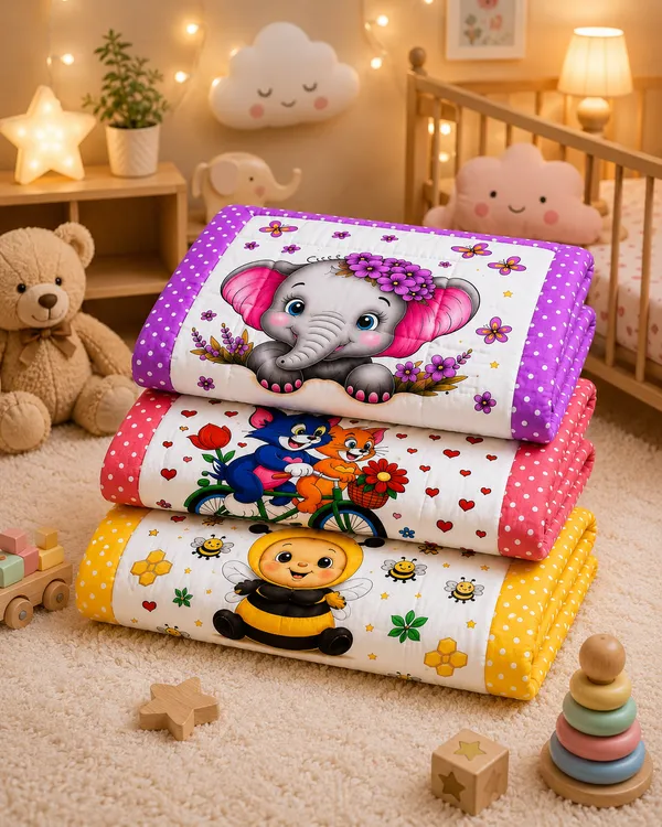 Multicolour_Printed_Baby_Sleeping_Mattress_Set_Of_3