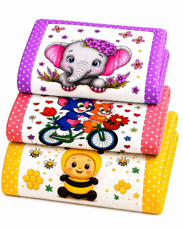 Multicolour_Printed_Baby_Sleeping_Mattress_Set_Of_3