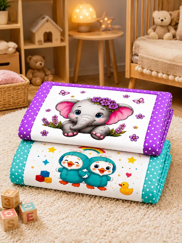 Printed_Cartoon_Baby_Mattress__With_Rounded_Bolster_Design__|_(Size:30x20_Inch)_|_Soft_Cotton_Sleeping_Mattress_|