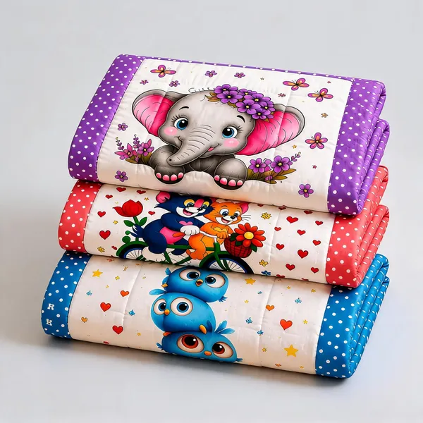 Cotton_Kids_Cartoon_Print_Pack_Of_3_Sleeping_Mattress