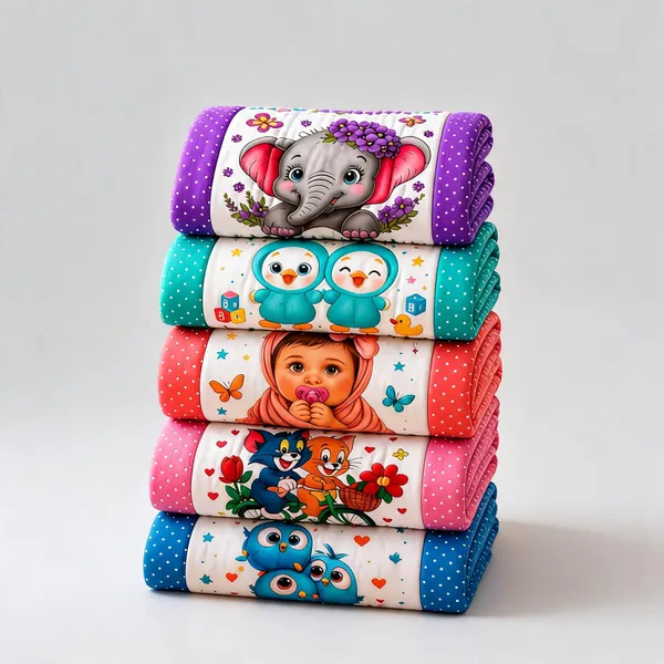 Multicolour_Cartoon_Print_Baby_Blanket_|_(Size:30x20_Inch)_|_Soft_Cotton_Sleeping_Mattress_|_Pack_Of_4