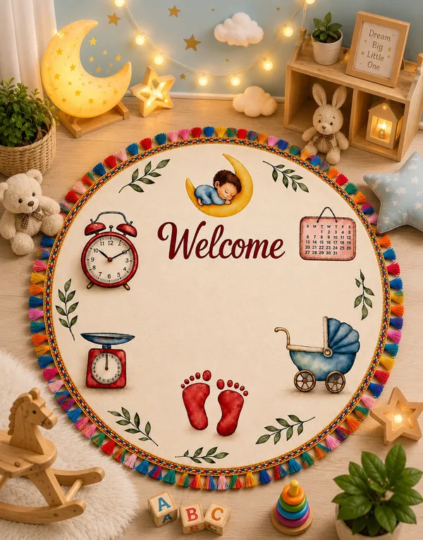 Baby_Welcome_Rumal_Footprint_Keepsake__|_(Size:17x17_Inch)_|