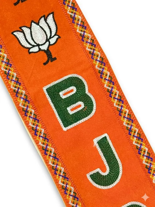 Orange_Velvet_Bjp_Election_Campaign_Patka_Lotus_Embroidery
