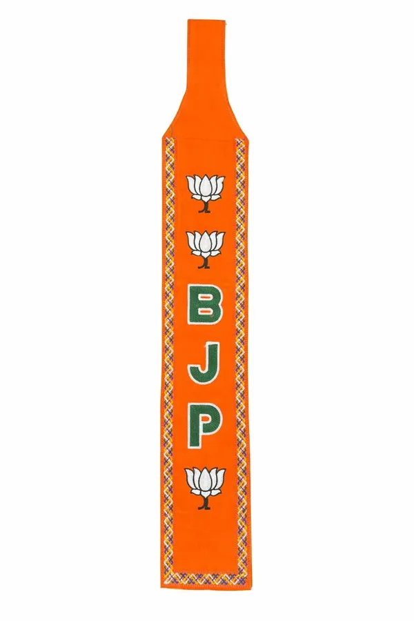 Orange_Velvet_Bjp_Election_Campaign_Patka_Lotus_Embroidery