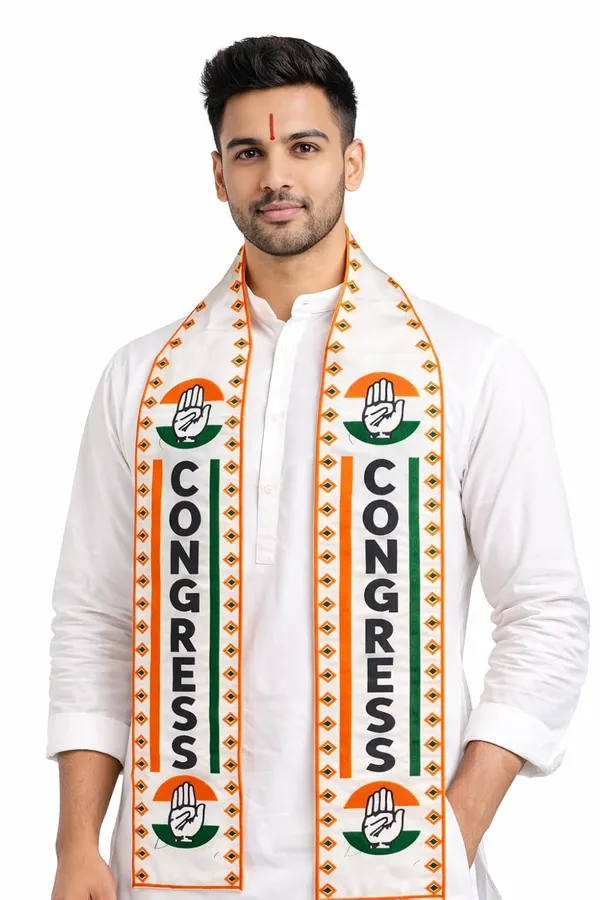 Tricolour_Satin_Congress_Campaign_Patka_Muffler_For_Unisex