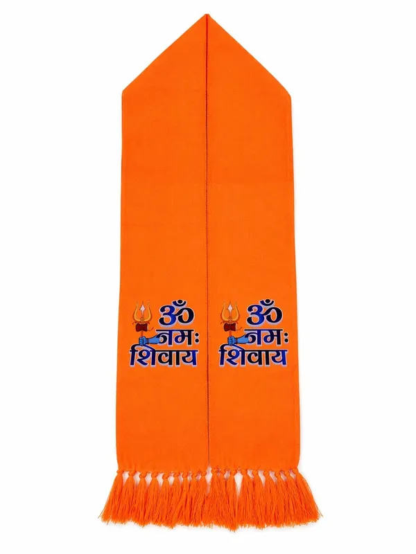 Orange_Cotton_Om_Namah_Shivay_Printed_Religious_Patka_Angavastram