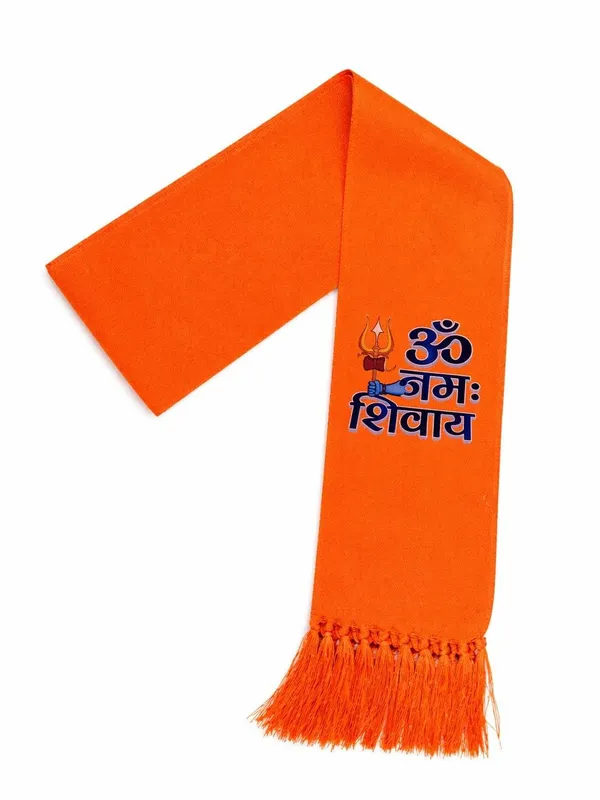 Orange_Cotton_Om_Namah_Shivay_Printed_Religious_Patka_Angavastram