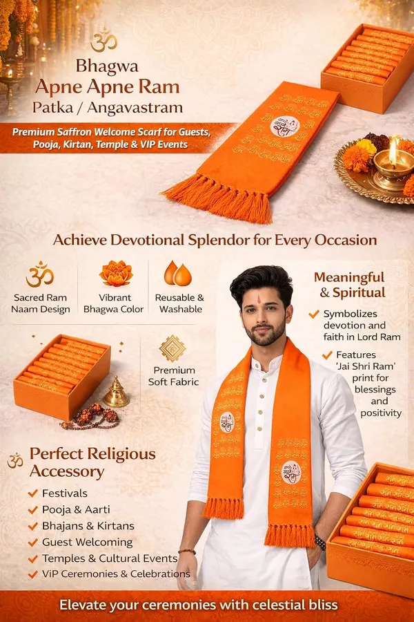Orange_Cotton_Apne_Apne_Ram_Printed_Religious_Patka_Angavastram
