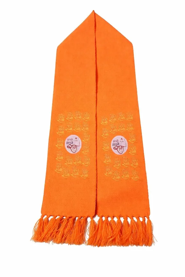 Orange_Cotton_Apne_Apne_Ram_Printed_Religious_Patka_Angavastram