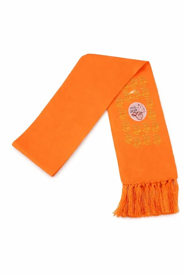 Orange_Cotton_Apne_Apne_Ram_Printed_Religious_Patka_Angavastram
