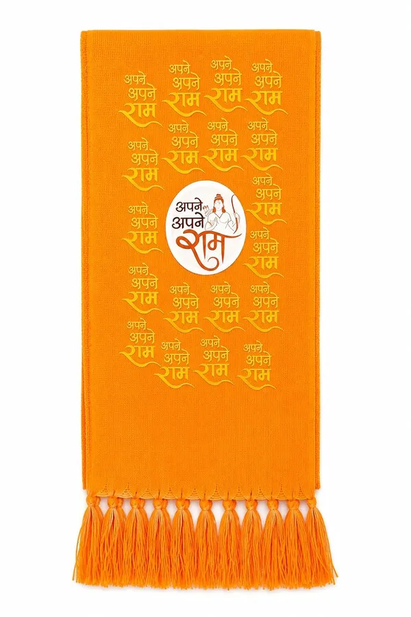 Orange_Cotton_Apne_Apne_Ram_Printed_Religious_Patka_Angavastram