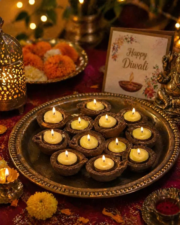 Panchagavya_Clay_Diya_With_Cow_Ghee_Cotton_Wick_Pack_Of_15