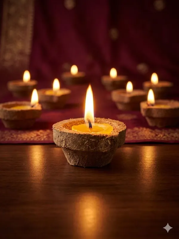 Panchagavya_Clay_Diya_With_Cow_Ghee_Cotton_Wick_Pack_Of_15